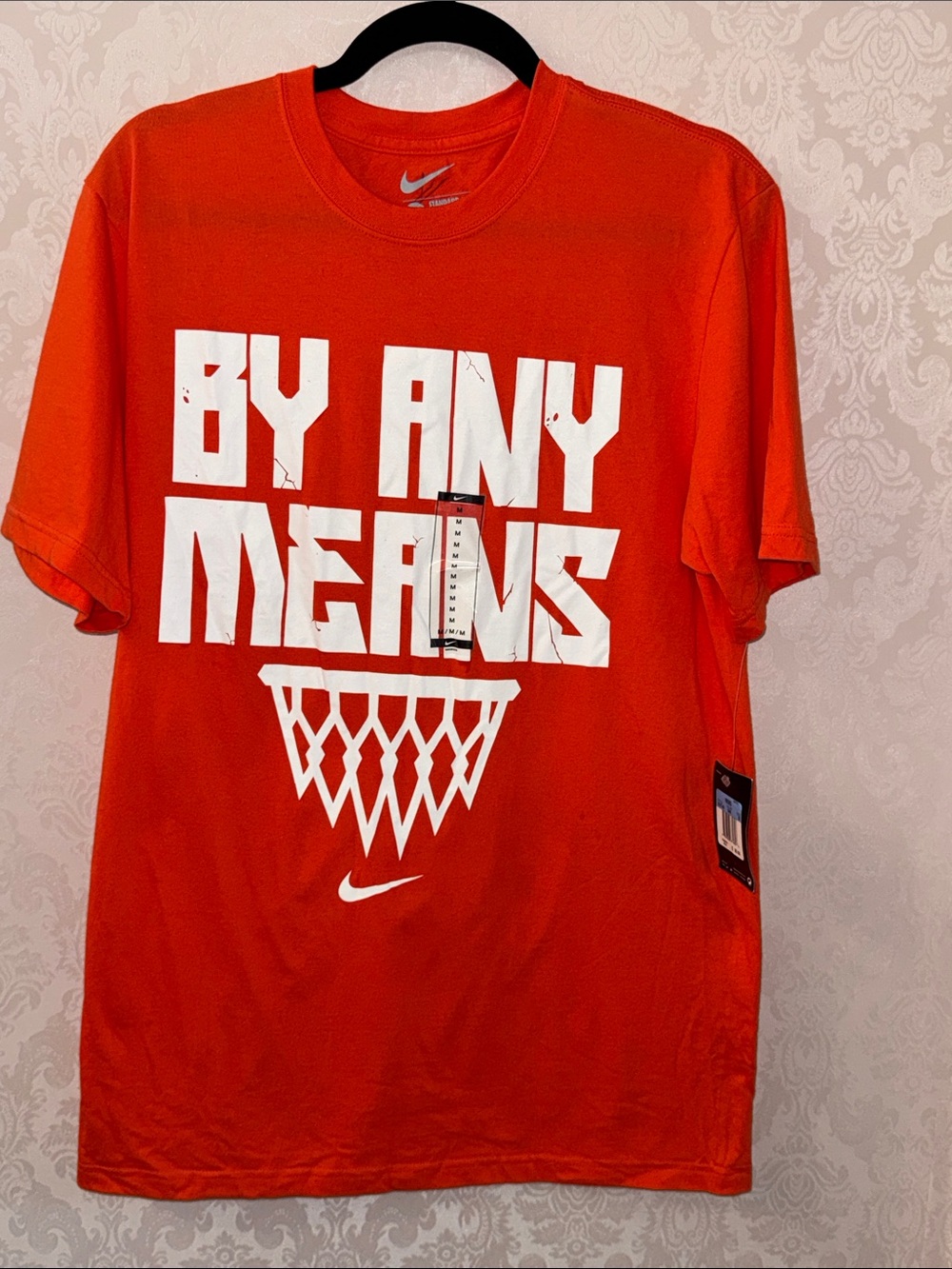 Nike Men’s Orange 'By Any Means' Basketball Graphic Tee